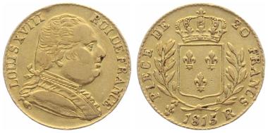 Preview: Frankreich 20 Francs 1815 R - Louis XVIII. - London